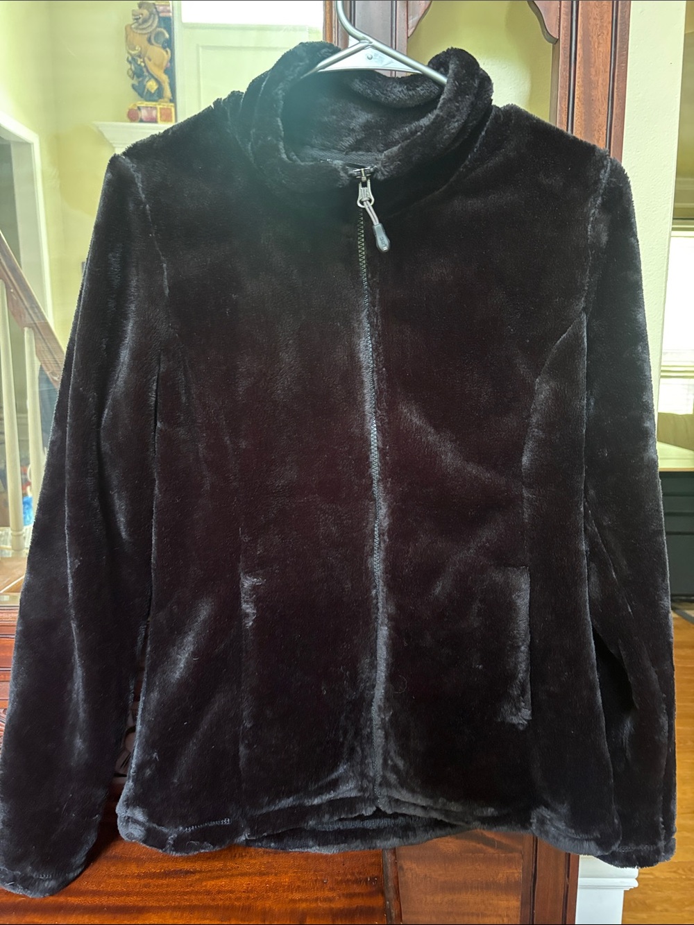 32 Degrees Black Plush Zip-Up Teddy Jacket